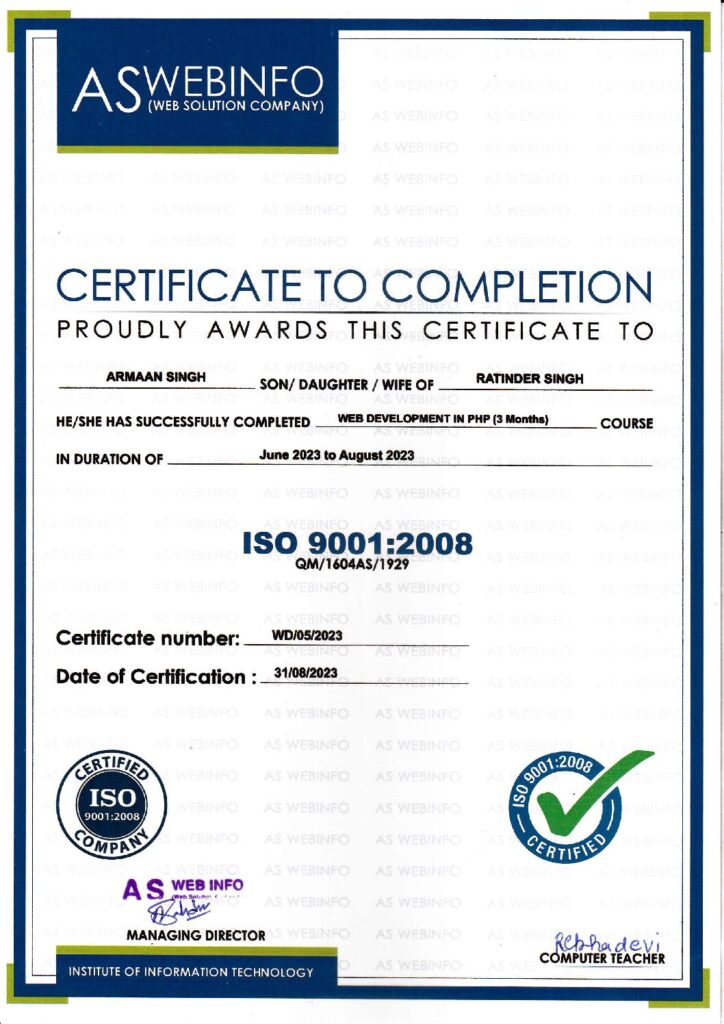 WEB-DEVELOPMENT CERTIFICATE